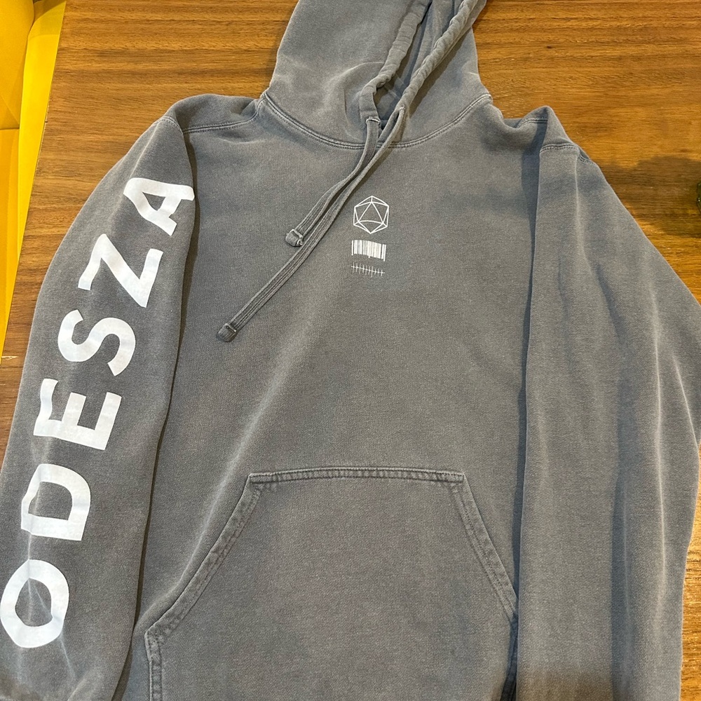 Small Odesza Hoodie - Gray / Comfort Colors Charcoal Hoodie with White Print